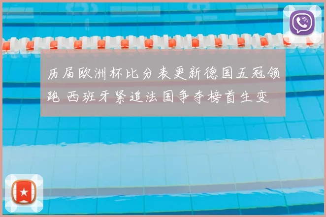 历届欧洲杯比分表更新德国五冠领跑 西班牙紧追法国争夺榜首生变